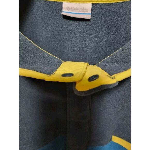Columbia Fleece 1/4 Snap Pullover Blue w/Yellow Trim Men's XL - Picture 3 of 4